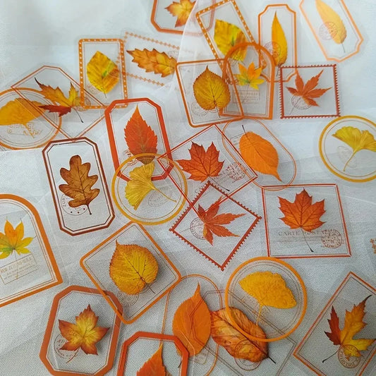 30pcs Vintage Flower Plant Leaf Hand Account DIY Decorative Sticker Junk Journal Decor Supplies DIY Decoration Label Sticker