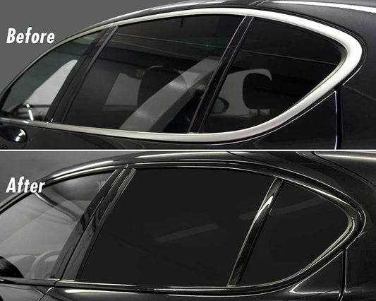 Car Stickers 3/5/7/10 cm Glossy Black Vinyl Wrap Stripe Adhesive Window Trim Film For Pillar Hood Roof Door