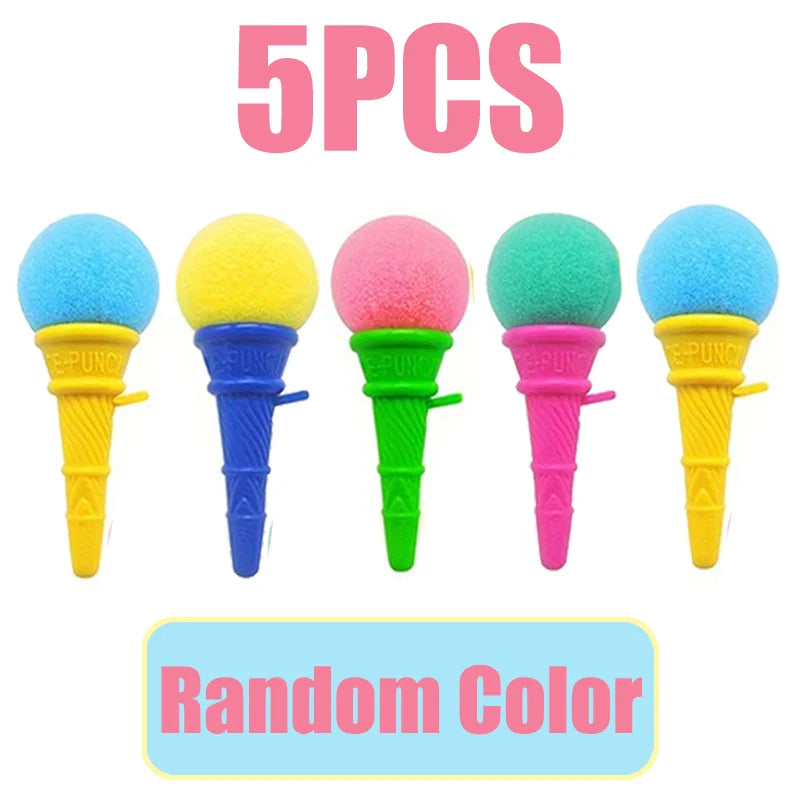20/10/5Pcs Mini Ice Cream Shooters Colorful Sponge Ball Goodie Bag Filler Christmas Gifts Home Festival Party Games Supplies