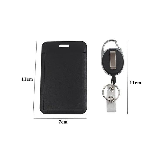 3 pieces/1 piece - High end retractable black work card holder, student meal card holder