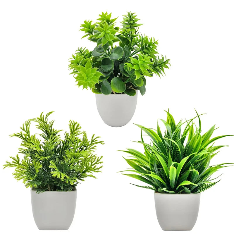 Potted Bonsai Plant Plastic Desktop Decor For Home And Office