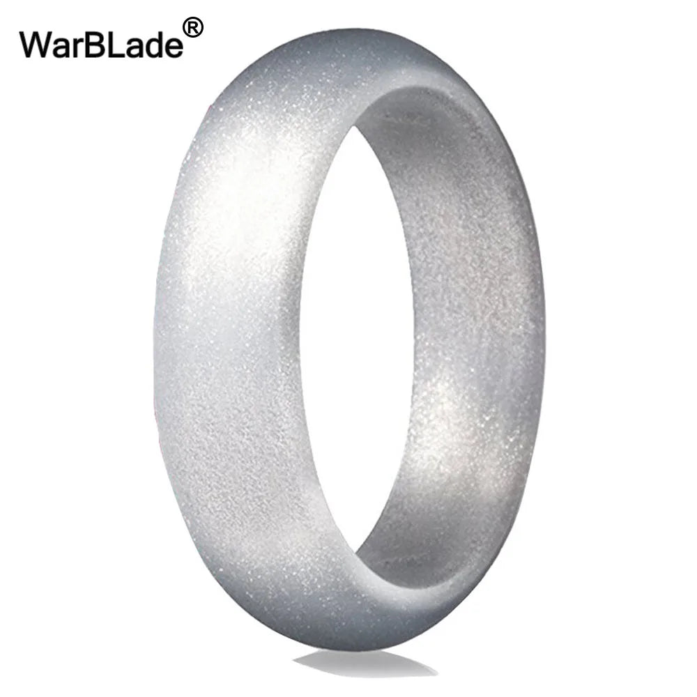 WarBLade 5.7mm Food Grade FDA Silicone Rings For Women Wedding Rubber Bands Hypoallergenic Flexible Silicone Finger Ring - si