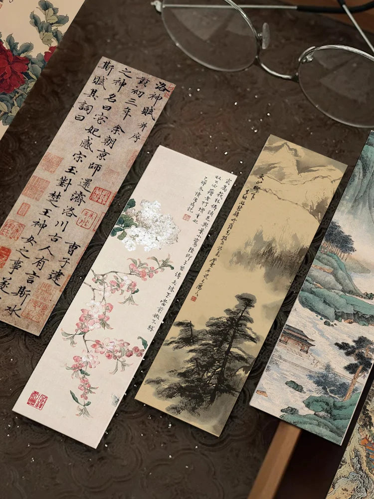 Bookmarks 30 Pcs Chinese Calligraphy Painting For Reading And Scrapbooking