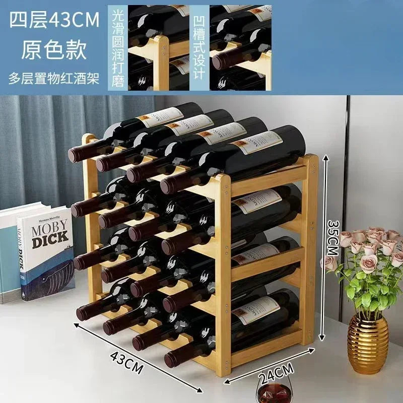 Red WineRack Decoration Household Grid Wine Display Rack Table Creative WineBottle rack Simple wine Cabinet Assemble StorageR
