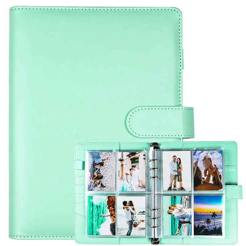 Kpop Photocard Binder with 25 pages 4-Pocket Card Collector Album with 200 Card Slots PU Leather Cover Organizing Cards - Gre