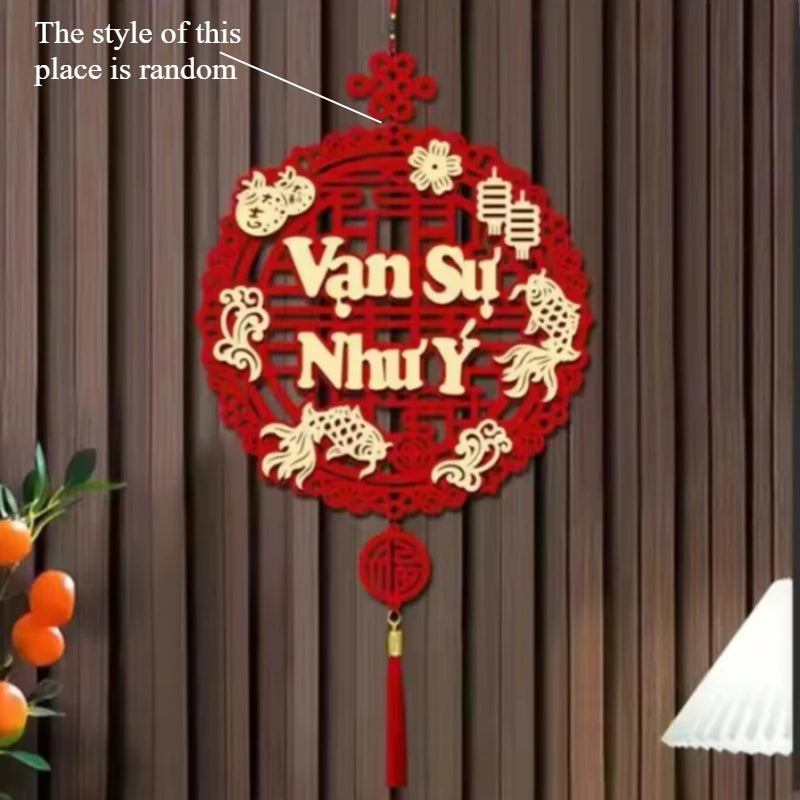 2026 Lunar New Year Decorations - Traditional Tet Festival Hanging Ornaments with Tassels, Asian Spring Festival Home Decor G