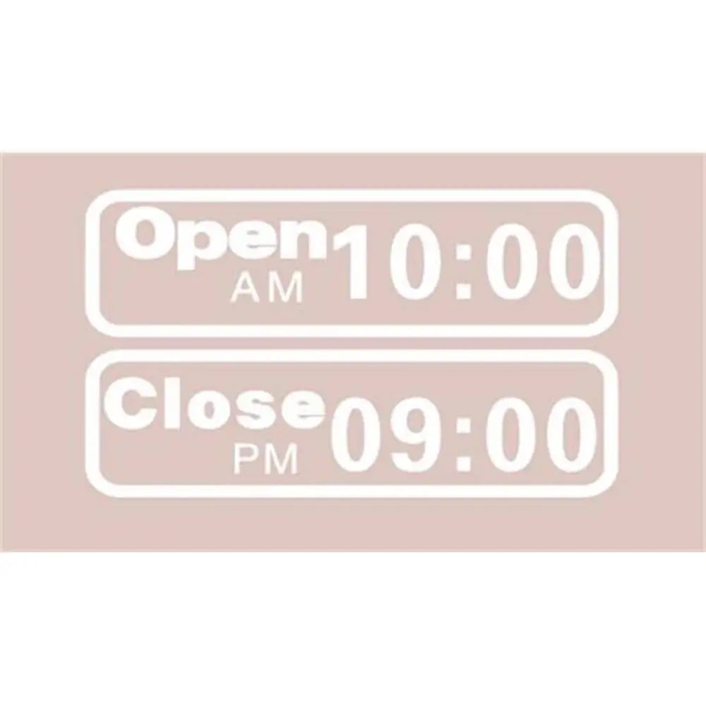 Store Window Wall Sticker 30*20cm Shop Store Opening Closes Business Time Poster Glass Wall Sign Sticker