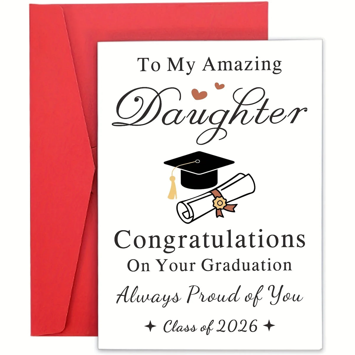 The graduation gift for 2026 is her 2026 high school and college graduation card, a gift for her daughter - Red (Style 1)