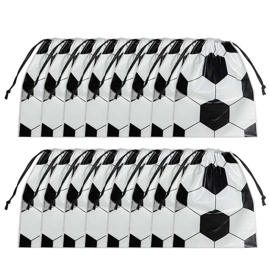 20Pcs Soccer Party Drawstring Bag Football Sport Theme Birthday Favors Treat Bag Gift for guests Team Celebration Decor Suppl