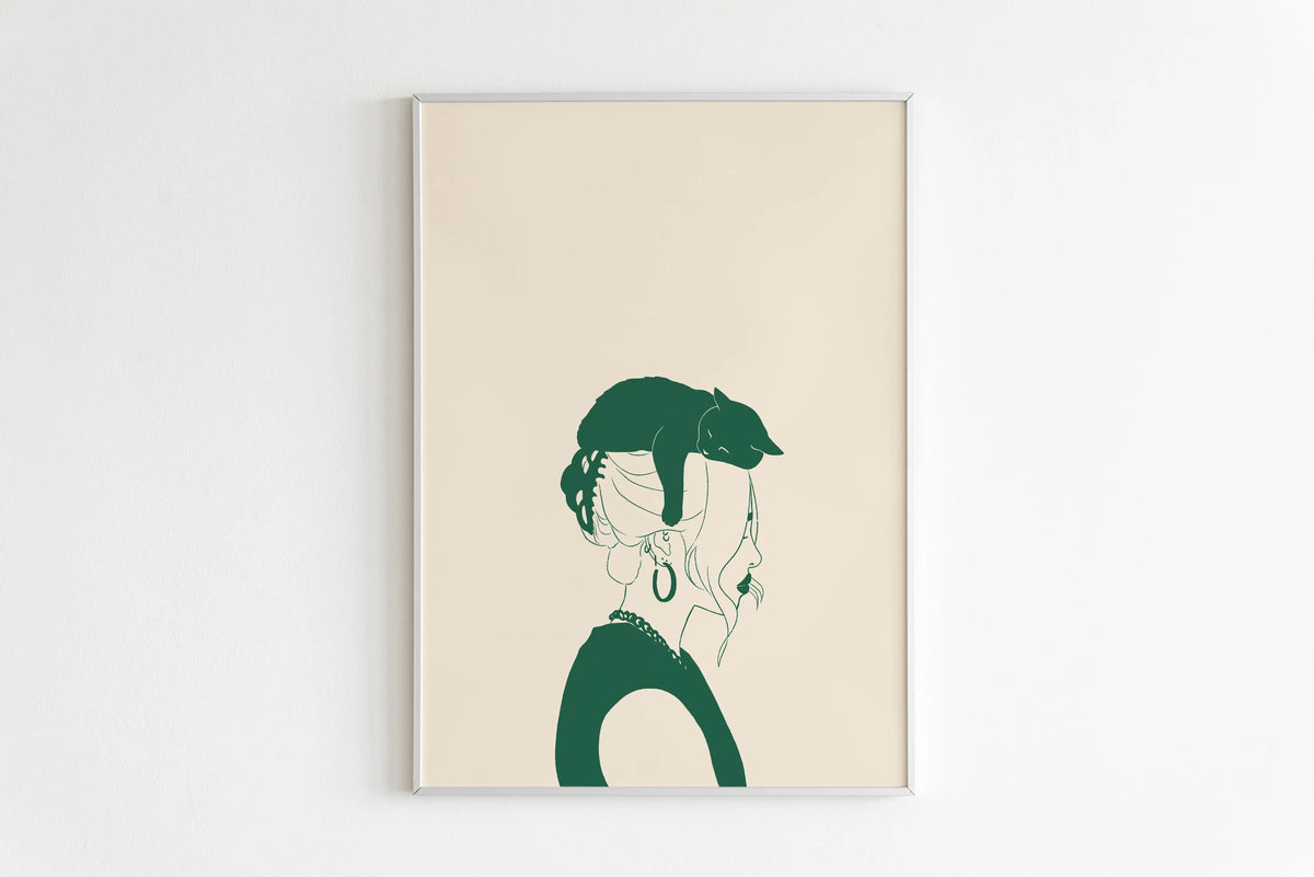 Minimalist Aesthetic Cute Animal Wall Art Illustration Poster Sleepy Kitties Canvas Painting Home Decor Cat Lover Gift - 02 /