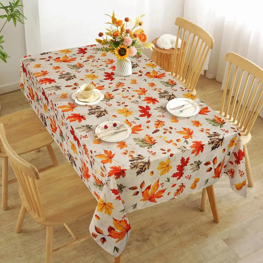 Autumn Maple Leaf Rectangle Tablecloth Table Decor Thanksgiving Waterproof Table Cloth for Wedding Party Thanksgiving Decorat