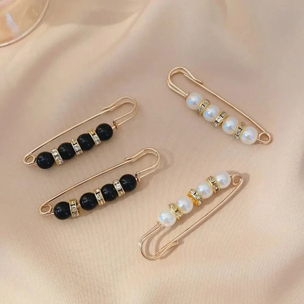 4PCS Waist Adjustment Uniform Clothing Extended Buckle And Waist Adjustment Buckle Pearl Broocated Fashion Decorative Accesso