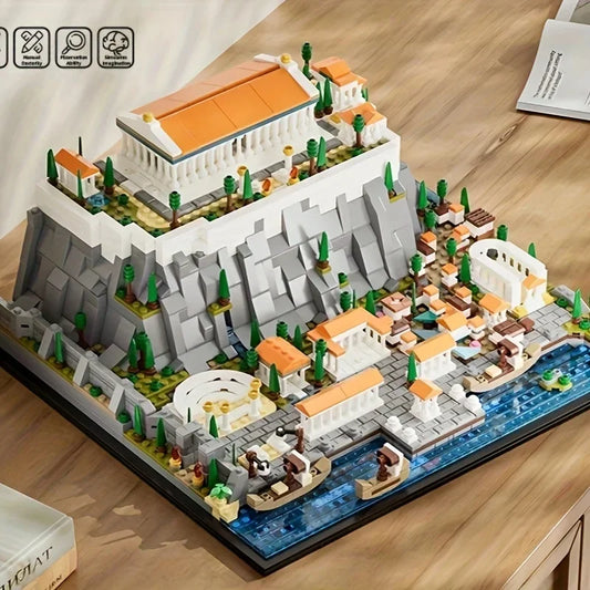Acropolis of Athens City Architecture Building Blocks Ancient Greeked Landmarks Model for Kids Educational Historical Puzzle
