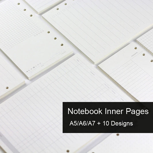 A5 A6A7 45 Sheets Loose Leaf Notebook Refill Spiral Binder Inner Page Weekly Monthly To Do Line Dot Grid Inside Paper Station