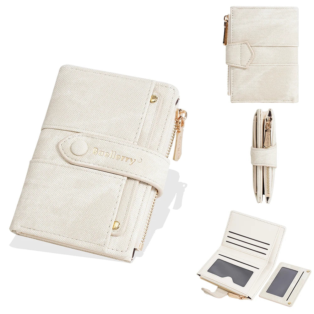 Baellerry New Fashion Women Short Wallets Zipper Coin Bags Top Quality Female Purse Coin Pocket Women's Detachable Card Clip