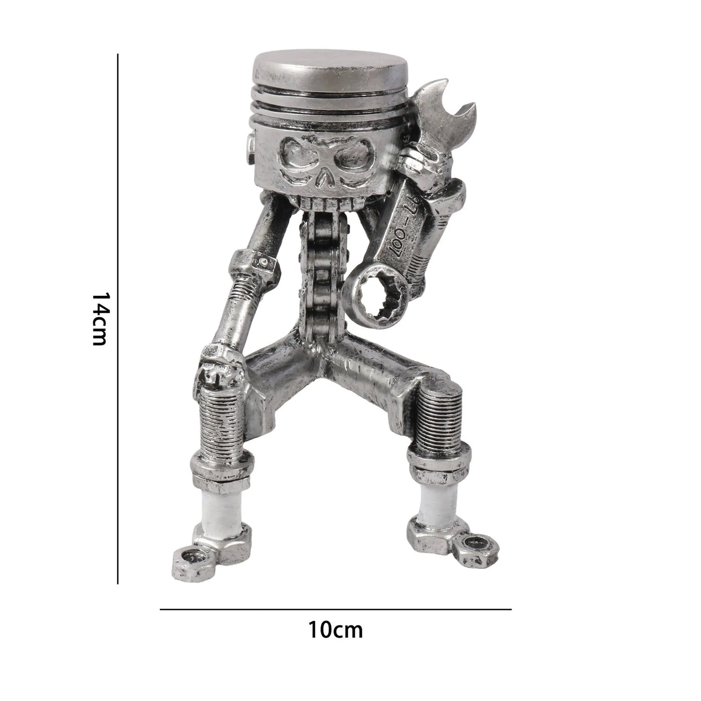 Modern Home Decor Figurines & Sculptures - Unique Room Decoration Ornaments for Living Room, Garden & Office - Wrench skull