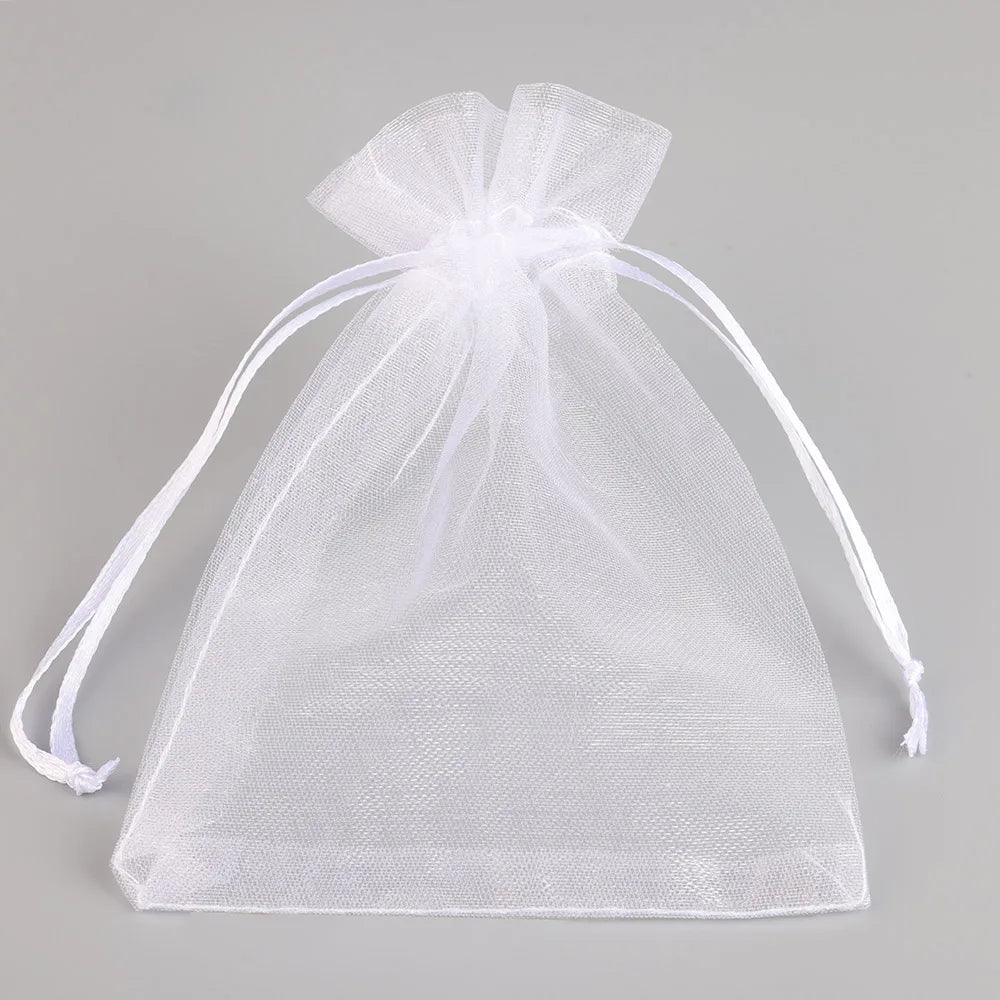 50/100pcs Colorful Organza Gift Bag 5x7 7x9 9x12 10x15 13x18cm Party Wedding Favors Candy Jewelry Packaging Drawstring pouche