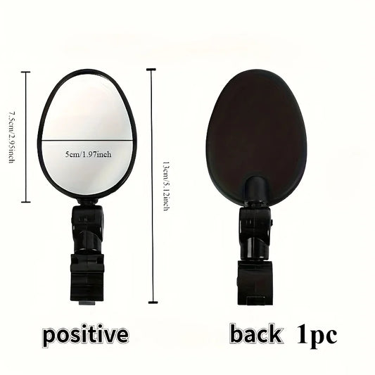 1/2PCS Bike Mirrors, Acrylic Convex Oval Rearview for Cycling360° Rotatable Shockproof Handlebar Mount Mirrors for Mountain &