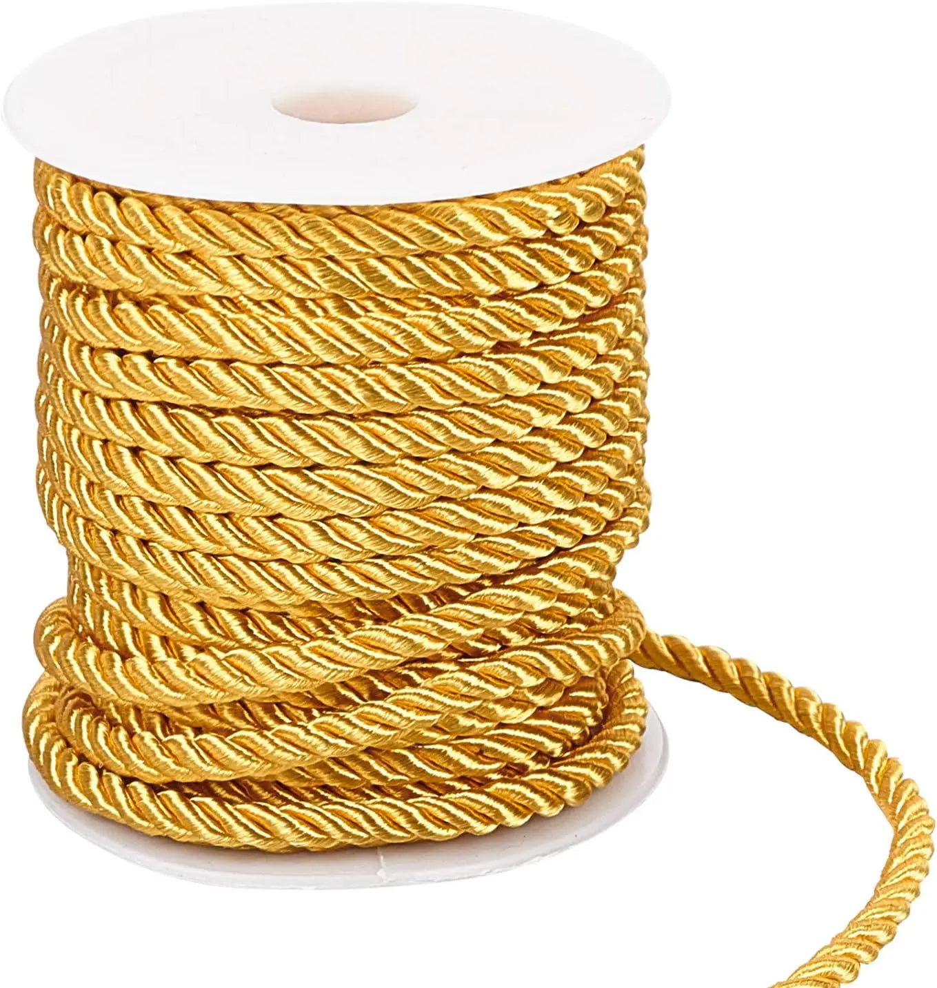 5MM Twisted Cord Rope Trim Craft Decorative Polyester Rope Handmade Cording for Sewing Crafts Upholstery Home Decor 5m - Gold