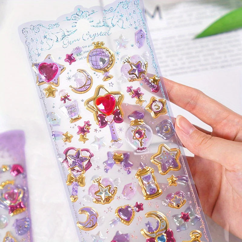 Decorative Stickers – Cartoon Pattern, Star Motifs, For Scrapbooking & Photo Album