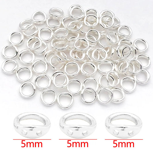 10pcs 18K Real Gold Plated Brass Metal Crimp End Beads, Jewelry End Caps Connector for DIY Jewelry Making Accessories