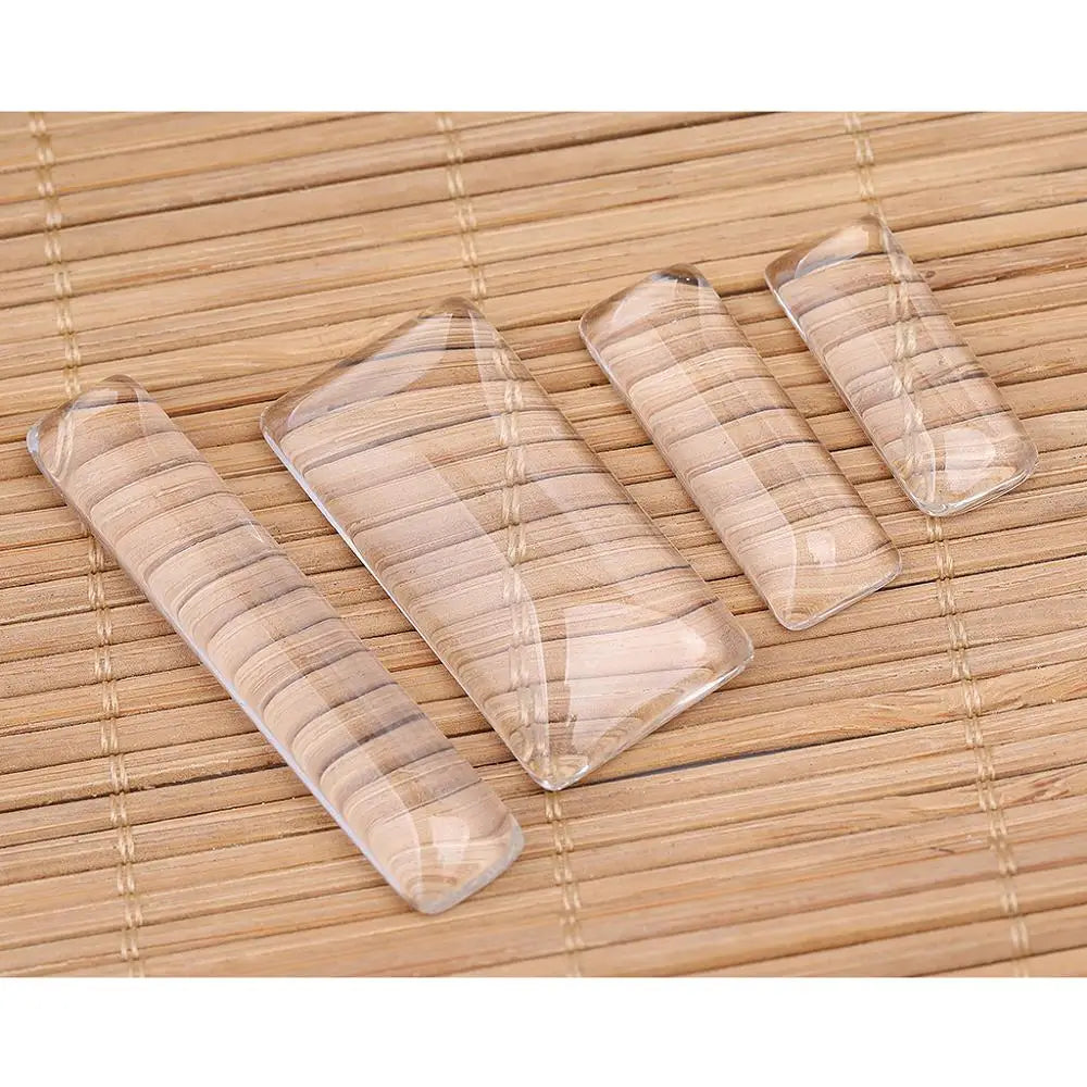 Clear cabochon glass rectangle 10x25mm 10x30mm 19x38mm 10x50mm diy flat back jewelry making findings