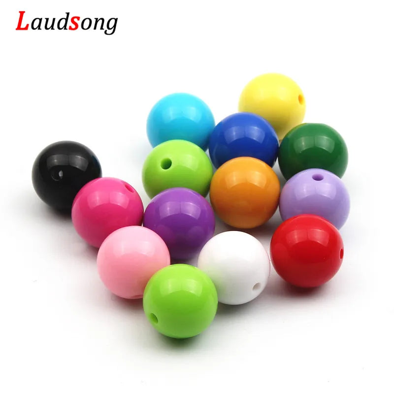 6/8/10/12/14/16/18/20mm Bubblegum Colorful Spacer Beads Round Loose Acrylic Beads For Diy Bracelet Necklace Jewelry Making