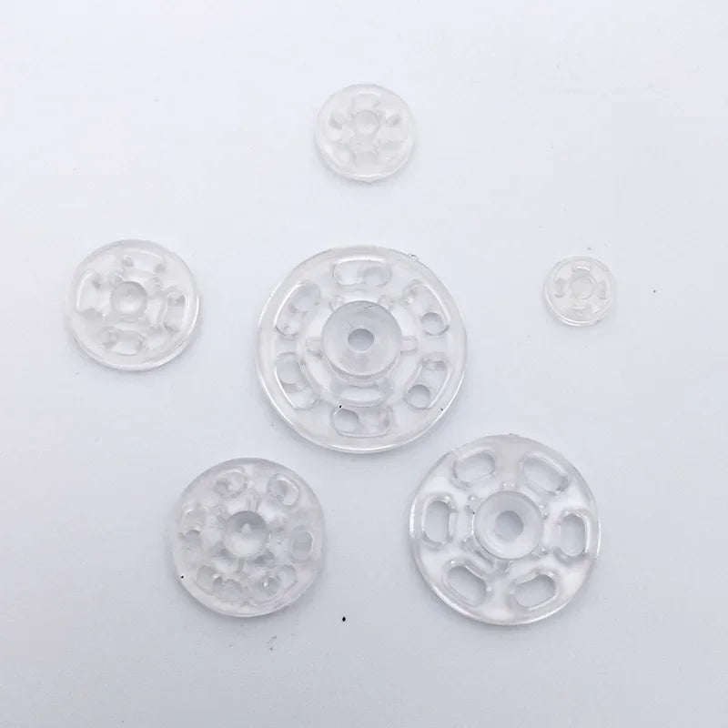 50set Plastic Sew-on Press Buttons Round Clear Invisible Snap Fasteners Buttons for Sewing Baby Clothing DIY Crafts Handmade
