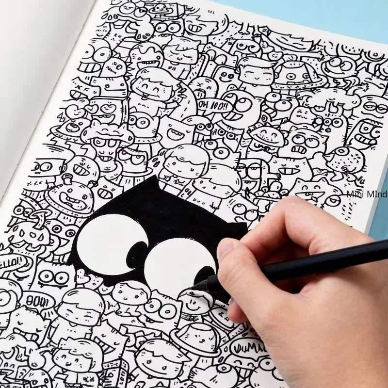 A sketchbook for copying and coloring with random patterns that are not repetitive. - 100pcs