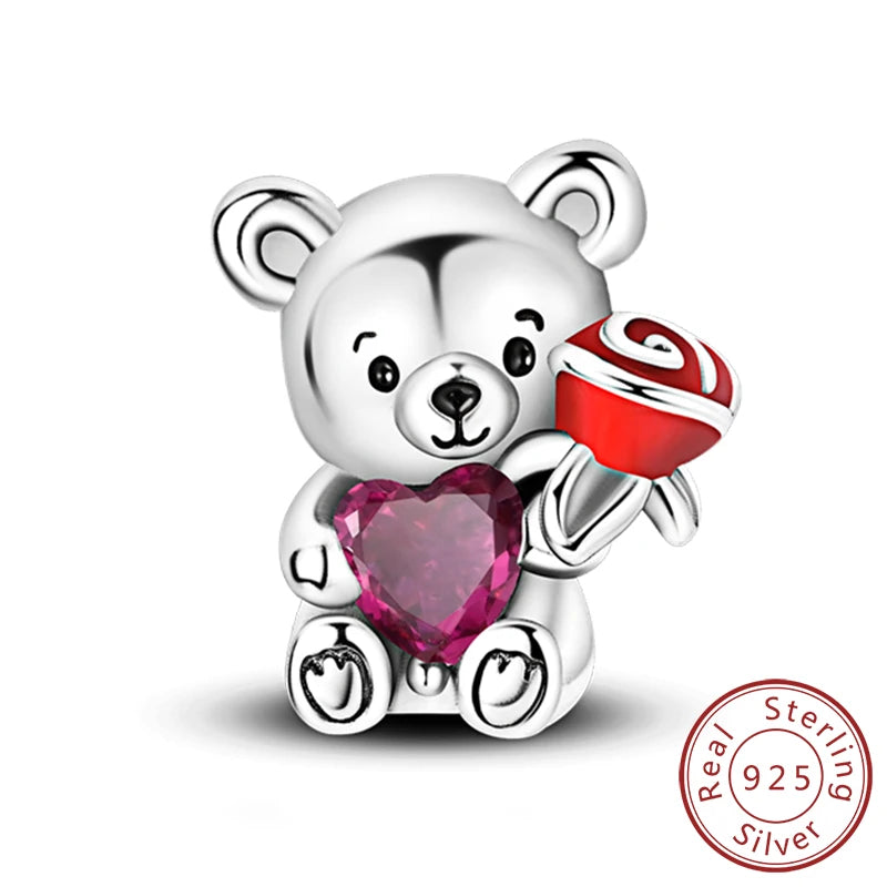 925 Sterling Silve Charms Beads Forever Love Heart Sister Family Life Charms Dangle For Bracelet Woman Jewelry Gifts - KTC997