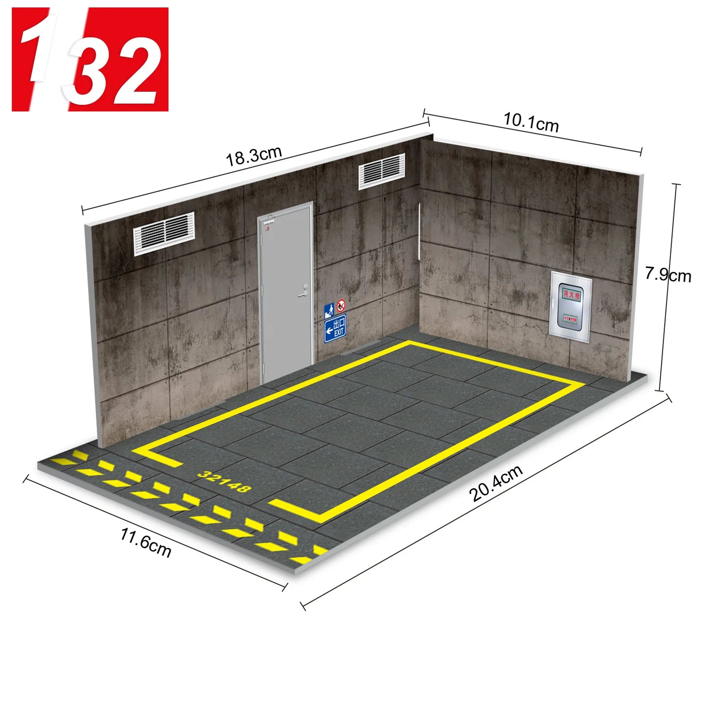 Diorama 1 32 Model Parking Space Diecast Car Miniature Cars Alloy Model PVC Board Scene Garage Background Wall DIY Ornament -