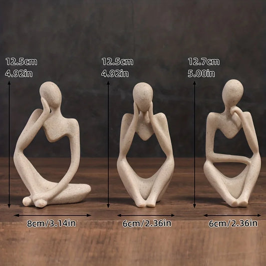 Minimalist Human Contemplation Sculpture Figurine - Decorative Art Piece with Excellent Value
