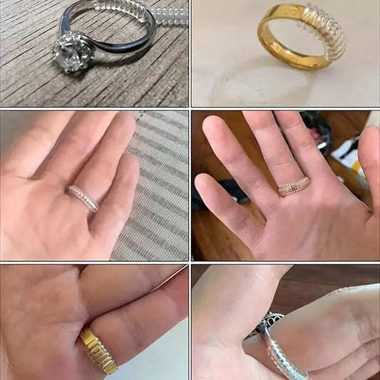 4pcs Ring Size Adjuster Invisible Jewelry Sizer Shrink Wrap Anti-fall Protection Ring Guard Ring Size Adjuster for Loose Ring