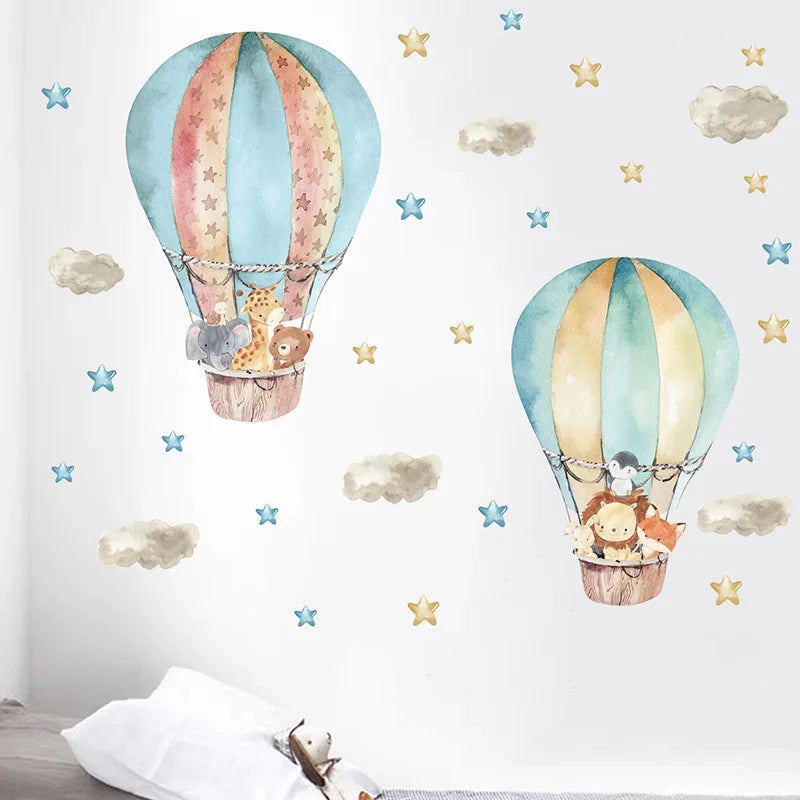 Cute Forest Animals Wall Stickers for Kids Rooms Children Boys Girls Baby Room Decoration Nursery Wallpaper Vinyl Elephant Li