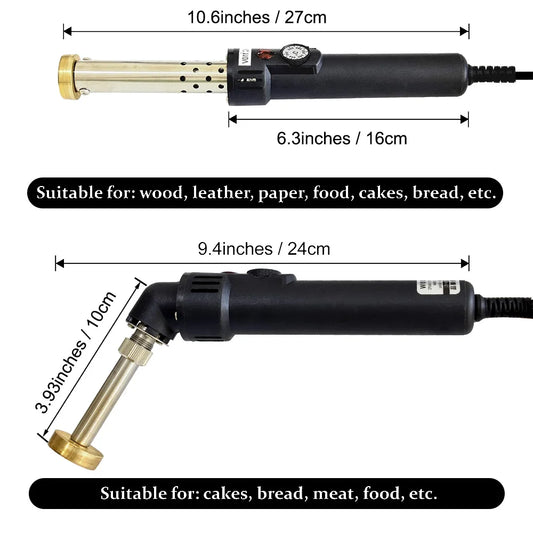 Custom Electric Branding Iron Temperature-Controlle Stamping Heater Wood Handcraft Leather Cake Food Adjustable Temperature I