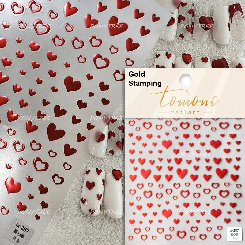 Sakura Pink Lip Print Rose Flower Butterfly Ice Cream Love Heart Bear Macaroon Balloon Candy Nail Art Stickers Manicure Decal