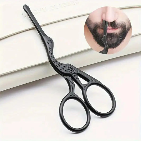 Round Head Stainless Steel Nose Hair Scissors Stork Type BeautyScissors For Eyebrows Nose Hair Beard Ear Hair Eyebrow Scissor