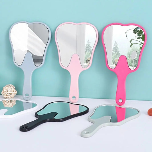Tooth Shaped Handheld Mirror for On the Go Beauty Everyday