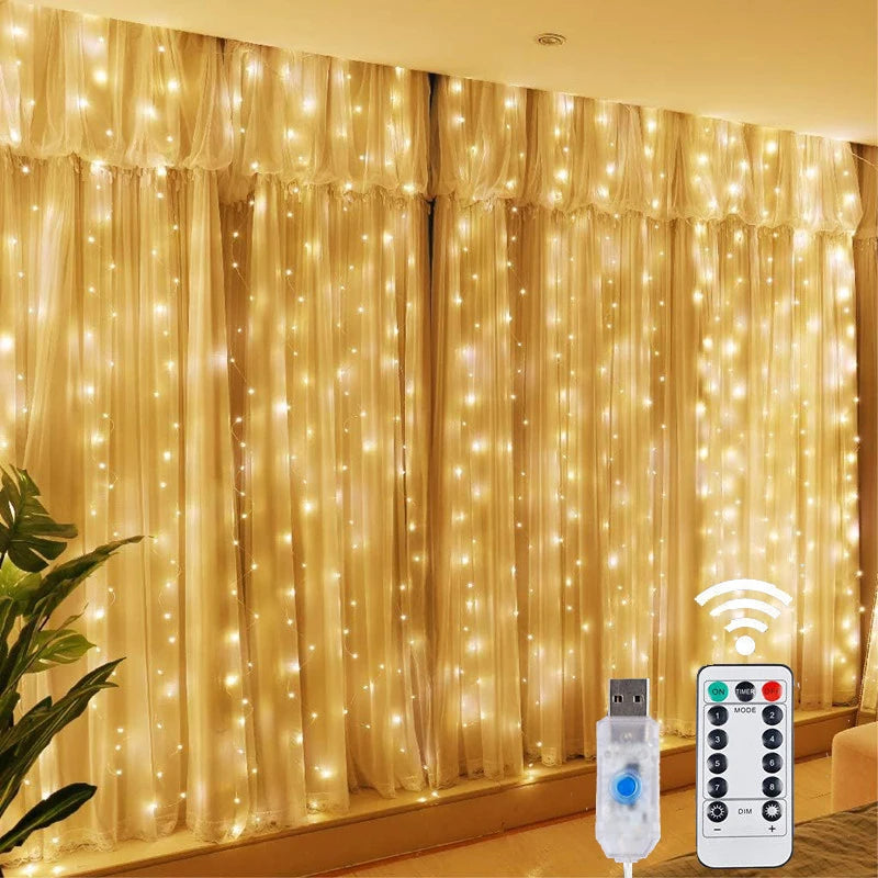 Christmas Lights LED Fairy Curtain Lights for Home Holiday Decor
