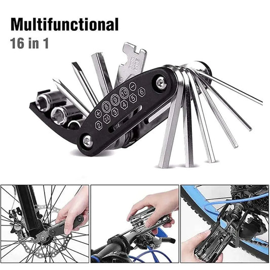 16 in 1 Portable Bicycle Repair Tools Kit for On the Go