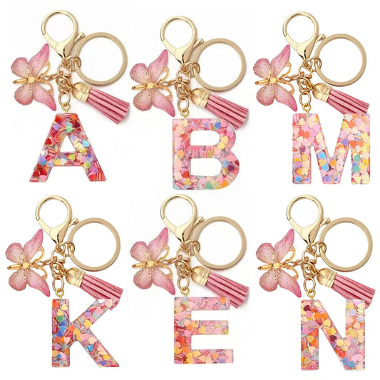 Fashion DIY A-Z Letters keychain: resin letter charm