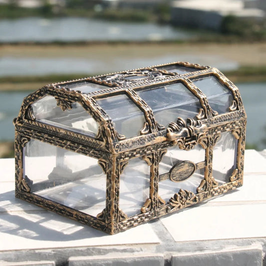 Plastic Pirate Treasure Box: Clear Jewelry Organizer Chest
