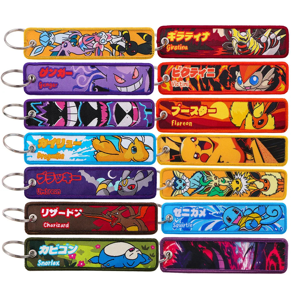 Anime Key Chain Embroidered Two-Sided Accessory for Daily Gear