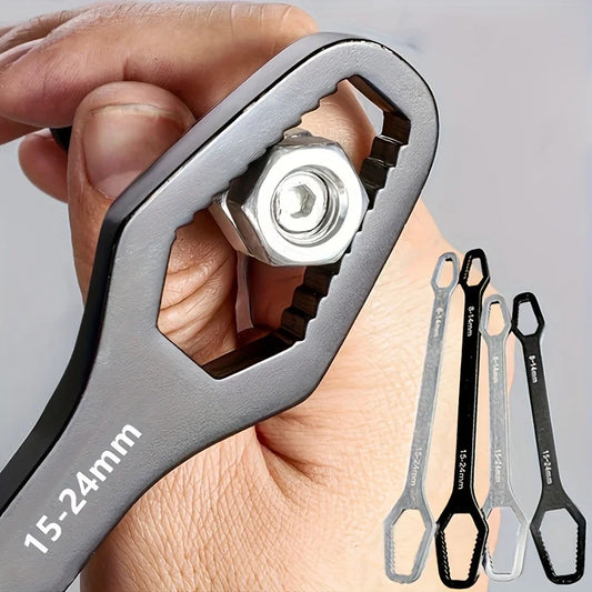 1pc Universal Double Ended Wrench: Self Tightening Tool