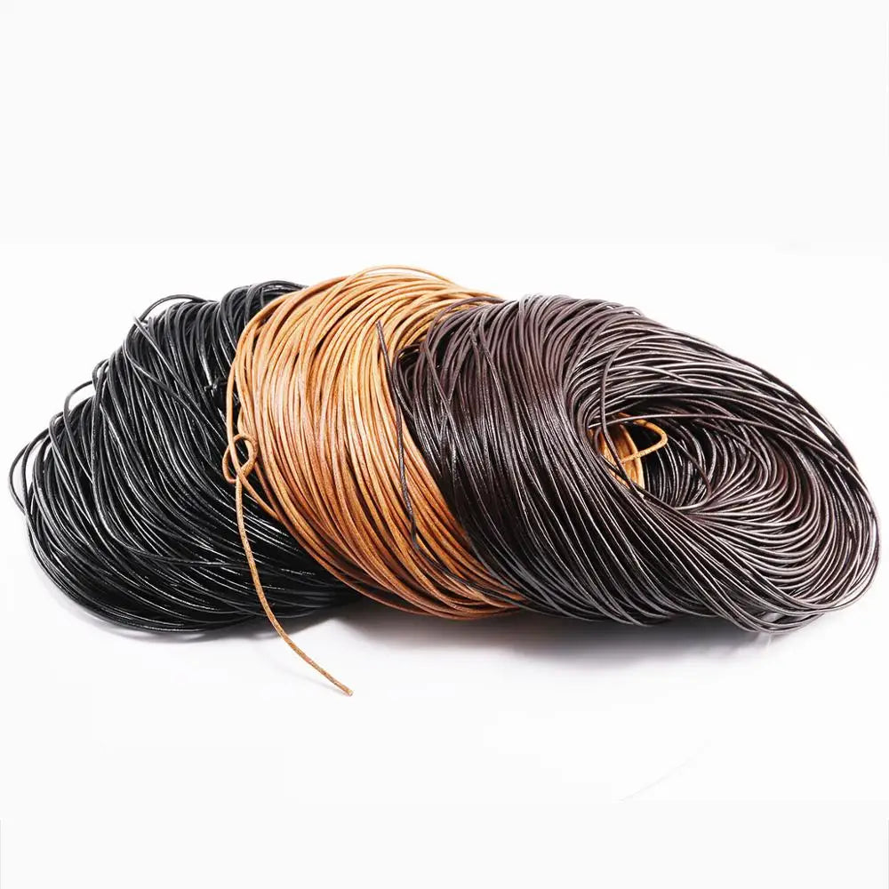 Genuine Cow Leather Round Thong Cord for DIY Jewelry