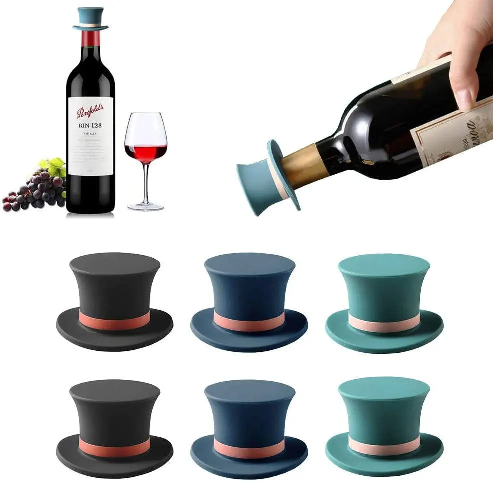 Magic Hat wine bottle stopper seal: silicone top hat