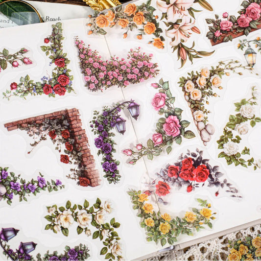 Flower Corner Stickers for Journals and Scrapbooks