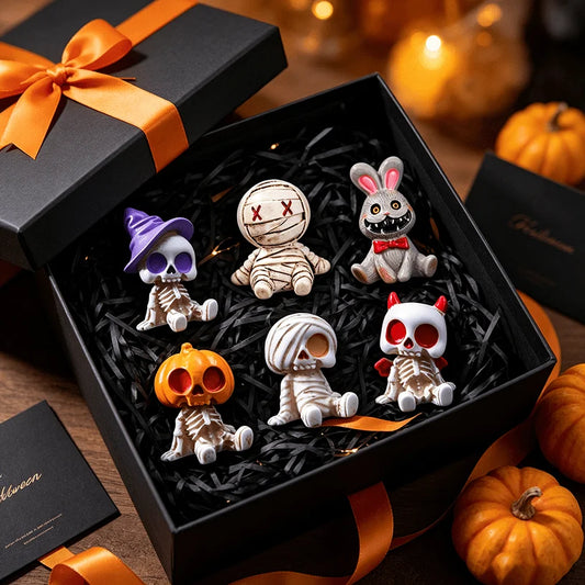 Halloween resin miniatures 6pc Skeleton Mummy Figurine Set