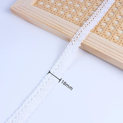 5Yards/Lot White Cotton Embroidered Lace Net Ribbons Fabric Trim DIY Sewing Handmade Craft Materials
