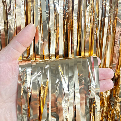 as a Party Metallic Tinsel Foil Fringe Curtains Backdrop for Birthday New Year Eve Party Photo Wedding Baby Shower Decor - ch